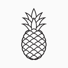 Obraz premium Vibrant tropical pineapple illustration with a clean modern design