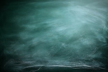 Fototapeta premium Empty, realistic green chalkboard with visible chalk marks and smudges, symbolizing learning, creativity, and new beginnings for educational and background designs.
