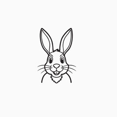 Whimsical rabbit character with a funny expression