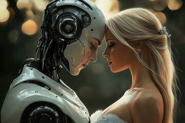 Woman falling in love with a robot
