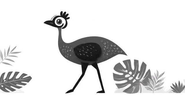Cartoon bird illustration nature style