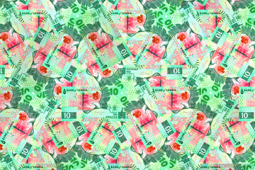 10 Kwacha Zambia with the image of a dam and an Eagle. Money of Zambia and Africa.