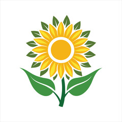 Elegant Sunflower Logo Line Art Design