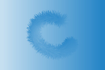 Fototapeta premium Abstract Fluffy Letter C on Blue Gradient