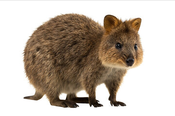 Quokka isolated on a white background full body PNG stock photo for commercial use