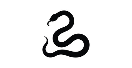 Stylized snake silhouette icon with coiled S-shape and raised head—ideal for nature, danger, transformation, and symbolic design themes