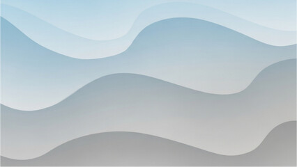 Fototapeta premium Subtle layers of soft hills with gradient hues in light blue and gray create serene landscape view