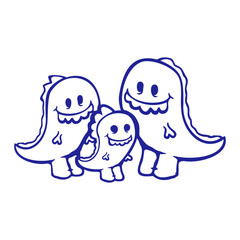 3 Funny Family Dino Mother Father Child Mom Dad