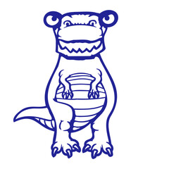 Evil T-Rex Tyrannosaurus Rex Grinning Smiling Comic Funny