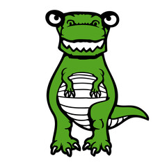 Evil T-Rex Tyrannosaurus Rex Grinning Smiling Comic Funny