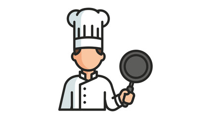 Cook with passion: a culinary illustration showcasing a chef, embodying culinary excellence and dedication with a friendly presentation