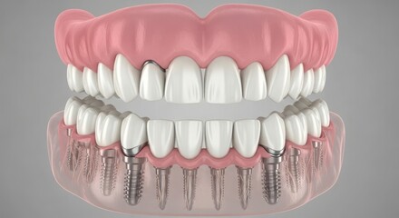 Obraz premium Detailed 3d visualization of healthy human teeth and gums showing dental anatomy and oral care concepts