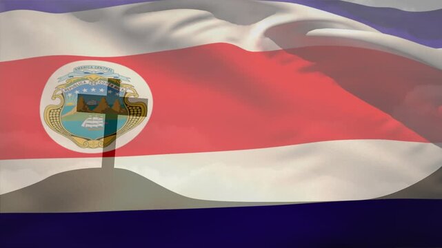 Animation of christian cross and flag of costa rica