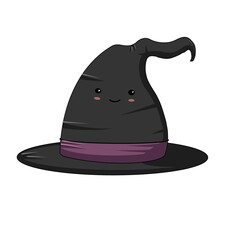 cute halloween witch hat with transparent background
