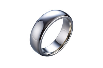 Shiny silver wedding ring isolated on white background