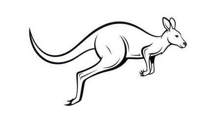 Dynamic sketch of a kangaroo in mid-leap capturing its powerful movement and iconic australian wildlife essence perfect for educational or nature-themed projects