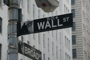 plaque de rue signal&eacute;tique Wall Street