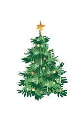 Beautiful and nicely decorated Christmas tree