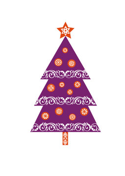 Decorated Graphic Christmas tree in alternative colors