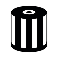 Black and white striped cylinder with circular opening geometric