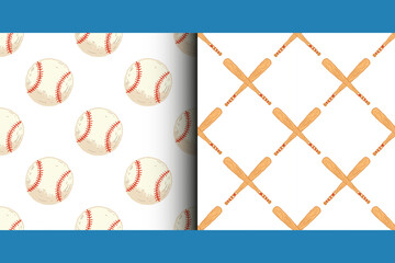 American football, baseball sport seamless pattern. Softball, bat, and glove, baseball cap design  gift wrapping paper, cover, poster, labels isolated  background.