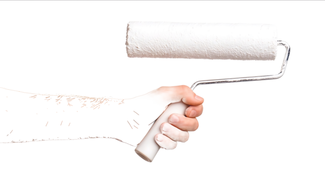 Closeup of a male hand holding a paint roller isolated on a white background Photorealistic PNG cutout mockup with space for text high resolution