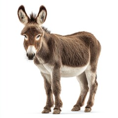 Fototapeta premium A cute donkey standing and looking at camera 