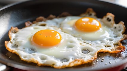 fried egg in a frying pan