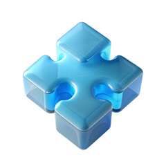 Fototapeta premium Glossy Blue 3D Connection Element Design