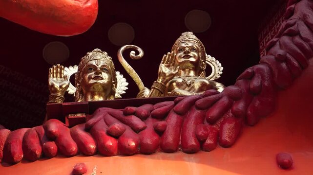 Divine Ram and Sita in Lord Hanuman&rsquo;s Devotional Heart Idol