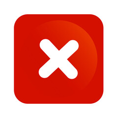 Cross Check Mark Option Button Symbol Icon on a Transparent Background