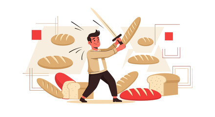 Bready Warrior Prepares For an Epic Bakery Battle With Loaf Swords