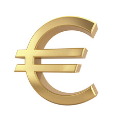 Golden euro symbol 3d render photorealistic currency money finance business economy wealth investment