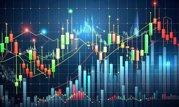 Abstract data visualization chart pattern