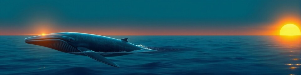 Fototapeta premium Whale jumping out of the water