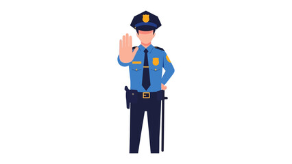 Law Enforcement Officer: A digitally illustrated law enforcement officer in crisp uniform, extending a hand to enforce safety regulations and uphold the law, embodying duty and commitment.
