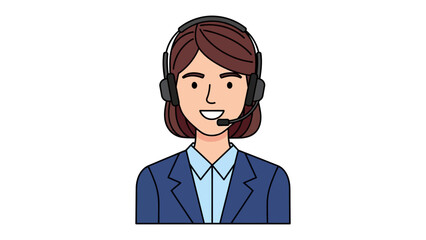 Customer Service Representative: A professional and approachable female customer service representative, wearing a headset and exuding a sense of approachability.