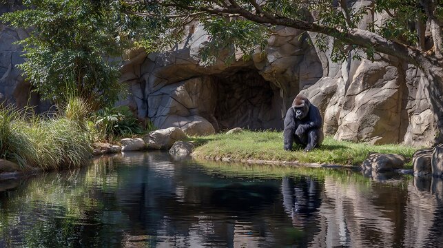 gorillas in the zoo