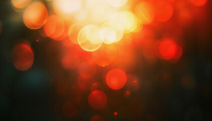 Obraz premium Retro film light leak background with glowing bokeh orange lights