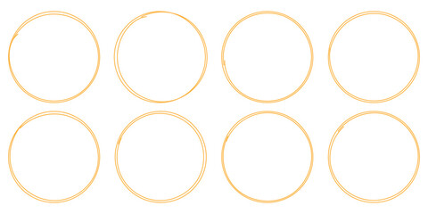 Set of doodle ellipses. Hand-drawn marker emphasis elements. scribble style. Rough crayon circles. eps  10