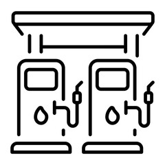 A linear style icon representing gas station