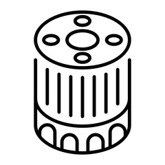 A linear style icon representing oil filter