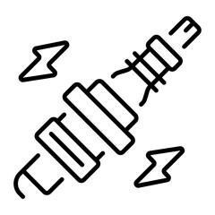 An outline style icon showing spark plug
