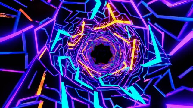 captivating abstract passageway created with digital techniques, employing brilliant colors and forms to generate feeling of profundity and motion