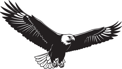 Fototapeta premium Majestic flying eagle silhouette