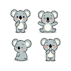 Cute koala collection in different poses, vector illustration © Totostarkk9456