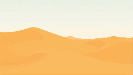 Desert Landscape with Layered Sand Dunes in Warm Tones. Illustration of a Desert Landscape.
