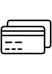 Obraz premium Two credit cards in simple line art design on a white background 