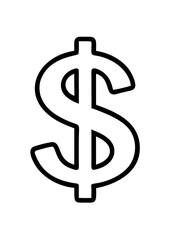 Obraz premium Dollar sign icon in bold outline design 