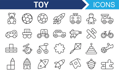 Fototapeta premium Fun and Engaging Toy Symbols for Kids’ Design Projects and More